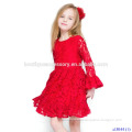 Wholesale Fashion Red Lace Princess Dress For Little Girl